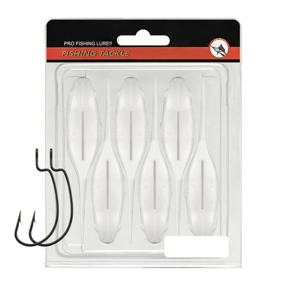 6 Pcs Swimbait 10cm à Longue Queue Faux Têtard Appât Souple Coulant Flottant Wobblers