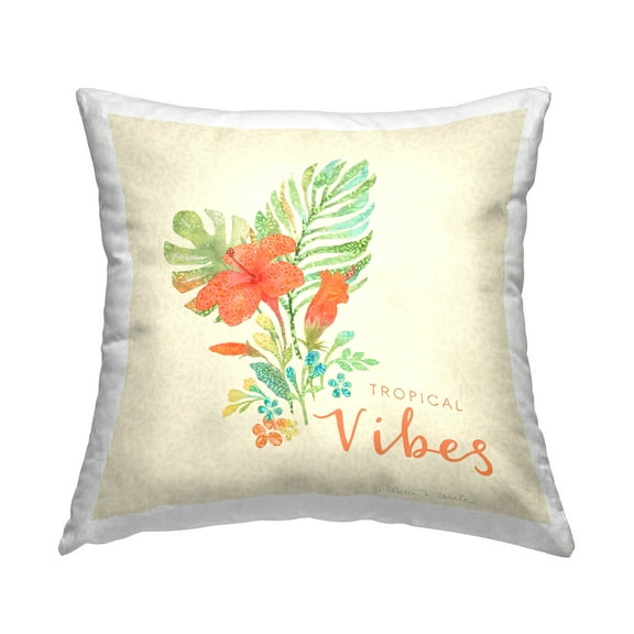 Stupell Industries Tropical Vibes Botanicals Decorative Printed Throw Pillow Design by Rebecca Canale