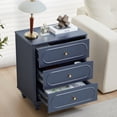 thumbnail image 4 of YOCWO 3 Drawer Nightstand, Classic Chest of Drawers with Arc Edge, Blue, 4 of 6