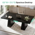thumbnail image 6 of Tribesigns 63" Executive Desk, Modern Office Computer Desk with Double Pedestal, Large Simple Workstations Writing Table Conference Table for Home Office, Black, 6 of 9