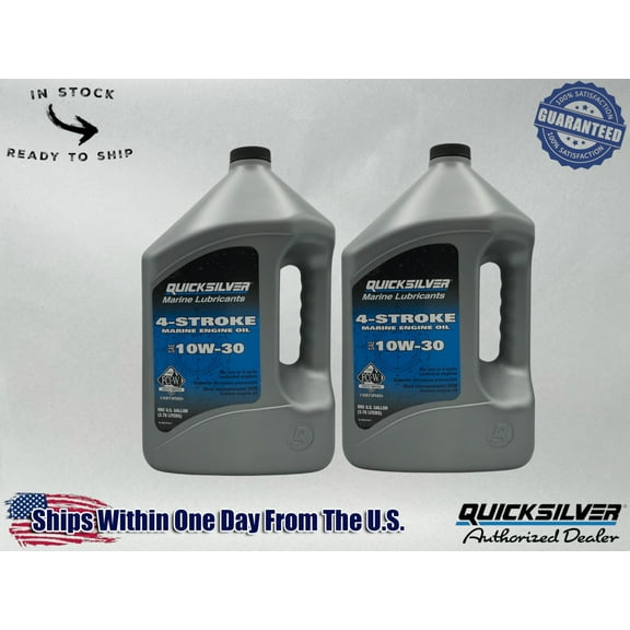 Quicksilver OEM Standard 10W30 Marine Oil Gallons 8M0078617 2 Pack