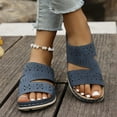 thumbnail image 7 of LOVZFMLL Wedge Sandals for Women 2025 Slip On Open Toe Comfort Walking Clogs Sandals Casual Outdoor Summer Beach Vacation Slides Sandals Blue 7.5, 7 of 7