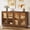 Brown & LED, variant on Maliowa 55" Sideboard Buffet Cabinet with Adjustable Shelf, Kitchen Storage Cabinet with 4 Acrylic Doors, Wood Coffee Bar for Living Room, Brown