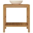 thumbnail image 3 of vidaXL Bathroom Vanity Cabinet Solid Teak with Sink Marble Black, 3 of 13