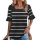 thumbnail image 2 of Blusas de Manga Corta para las Mujeres, Moda Verano Impreso, Blusas de Cuello Redondo, Chaqueta de Manga Corta para las Mujeres, 2 of 6