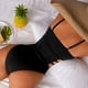 thumbnail image 4 of Trajes de baño bandeau de corte alto para mujer con correas ajustables para los hombros Bikini sexy de traje de baño de una pieza - Negro, 4 of 7
