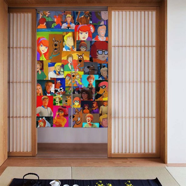 Cortina de puerta Scooby Doo, partición de privacidad, cortina opaca para puerta, adecuada para dormitorio, baño, restaurante, divisores de ambientes, decoración del hogar, 34 x 56 pulgadas