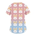 thumbnail image 5 of Hearthz S-5XL Easter Scrub Tops for Women Bunny Colorful Eggs Print Scrubs Shirt Plus Size V Neck Short Sleeve Women Nurse Uniform with Pocket, 5 of 5