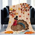 thumbnail image 5 of Fall Throw Blanket Pumpkin Maple Leaf Pattern - 27x39 Inch All Season Soft Couch Cover & Holiday Gift, 5 of 6