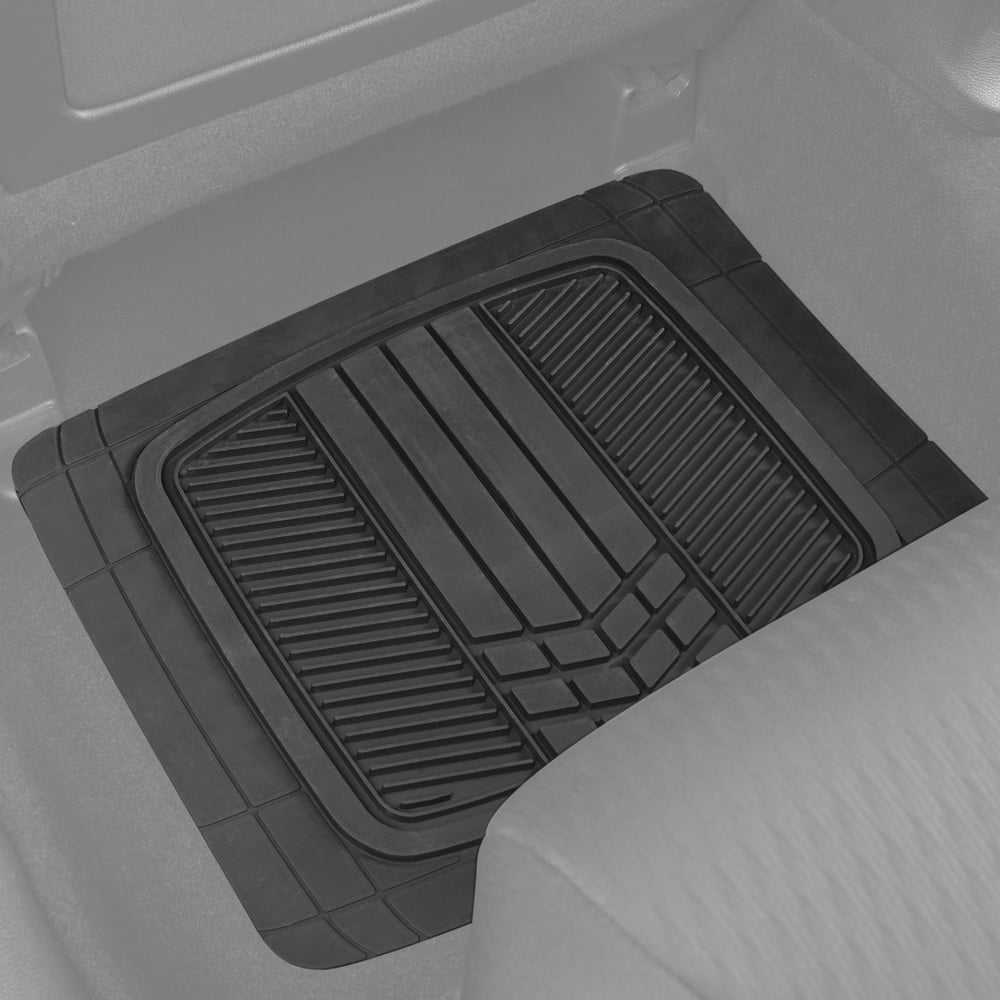 Motor Trend Heavy Duty Blue 2-Tone Mats 4pc Rubber Floor Mats