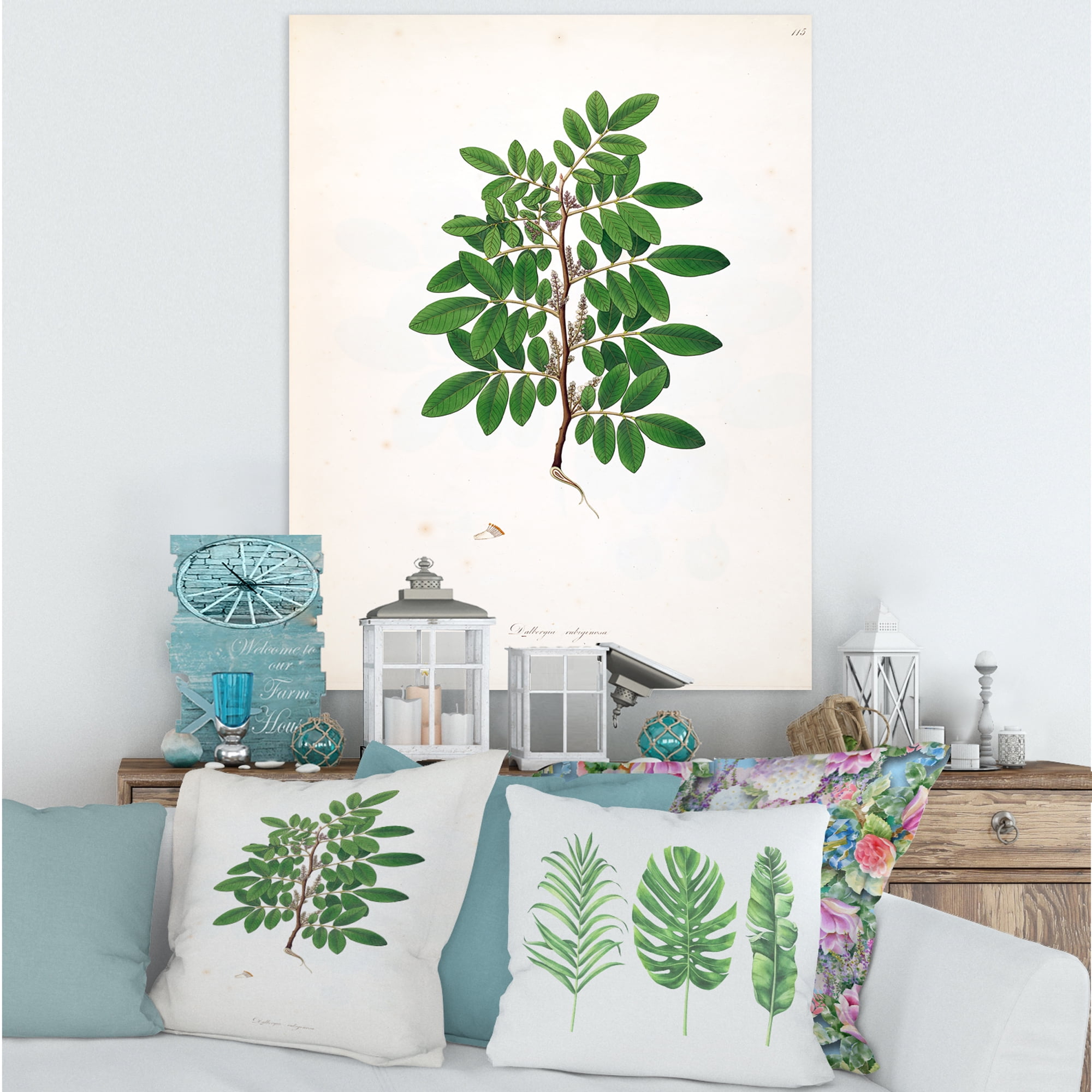 Designart ' Ancient Plant Life XX ' Farmhouse Canvas Wall Art Print