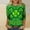 A253 Green, variant on Xdegoge St Pattys Shirts Women Clover Print 3/4 Sleeve T-Shirt, Green Irish Holiday Casual Tops