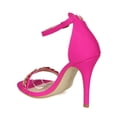 thumbnail image 3 of Glaze CD85 Women Leatherette Open Toe Single Band Chain Stiletto Sandal, 3 of 5