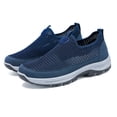 thumbnail image 5 of Domuza Mens Thick-Soled Mesh Breathable Casual Shoes Slip-On Soft Sole Sports Shoes with Ortho Arch Support Anti-Slip Properties Suitable Blue 9.5 (EU-44), 5 of 7
