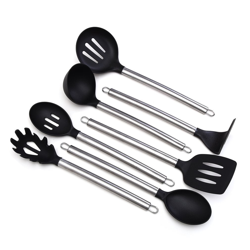 7pcs/Set Cooking Tools Spatulas Spoon Scoop Steel Handle HeatResistant