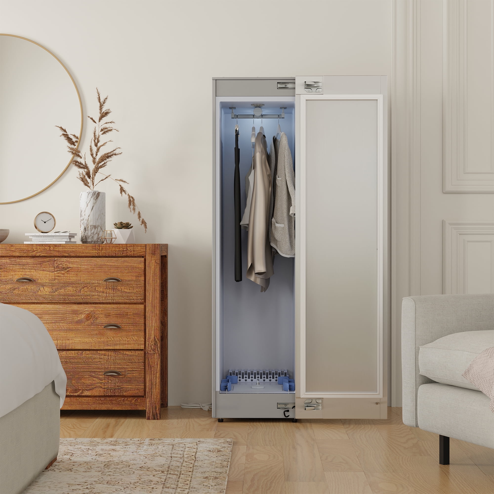 Equator Steam Dryer Closet REMOVE WRINKLES Sanitize Deodorize Refresh Slim110V