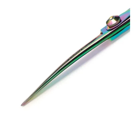 Dog Grooming Shears Opalescent Rainbow Straight Curved Thinning or Set of 3 or 5 (6.5 inch Curved)