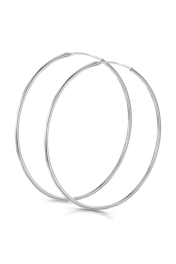 2026 New 925 Sterling Silver 60 Mm Hoop Earrings for Casual, Party, Work, Travel, Gift