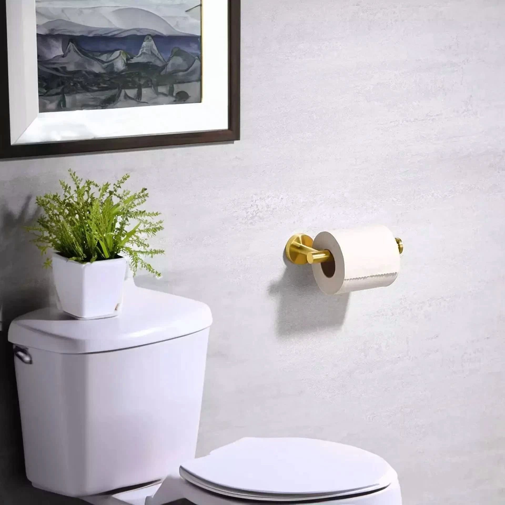 CRESTIN- Modern Toilet Paper Holder 304 Stainless Steel Wall Mounted Bathroom Storage Us