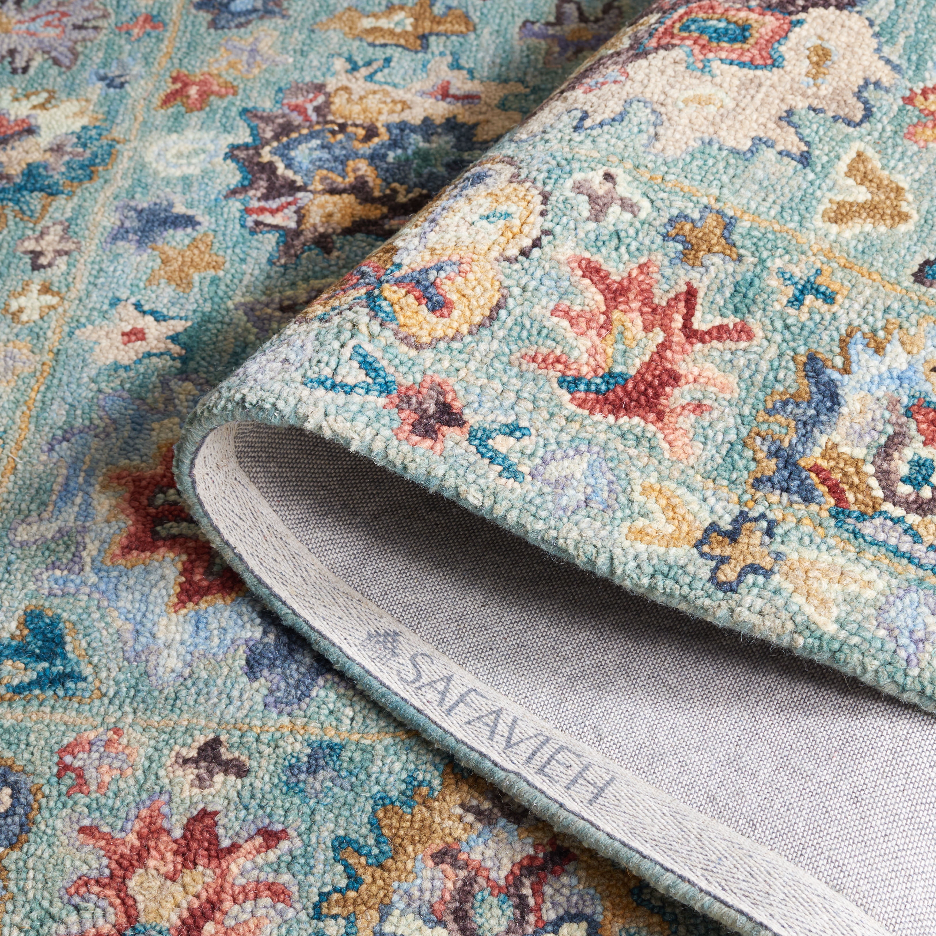 SAFAVIEH Blossom Greta Floral Area Rug, Blue/Rust, 5' x 8'