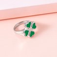 thumbnail image 6 of Four Leaf Clover Ring Enamel Zinc Alloy Plant Shape Vintage Fashion Jewelry Gift for Women Men Daily Wear Classic Shine, 6 of 8