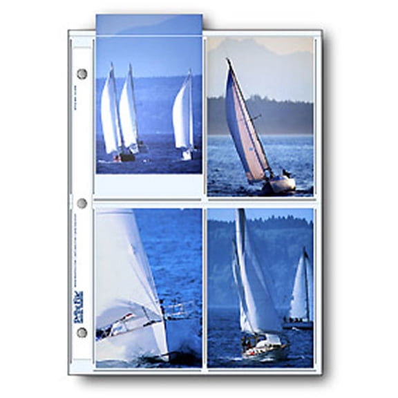 Print File Photo Pages Holds Eight 3 1/2x5 1/4" Prints, Pack of 25