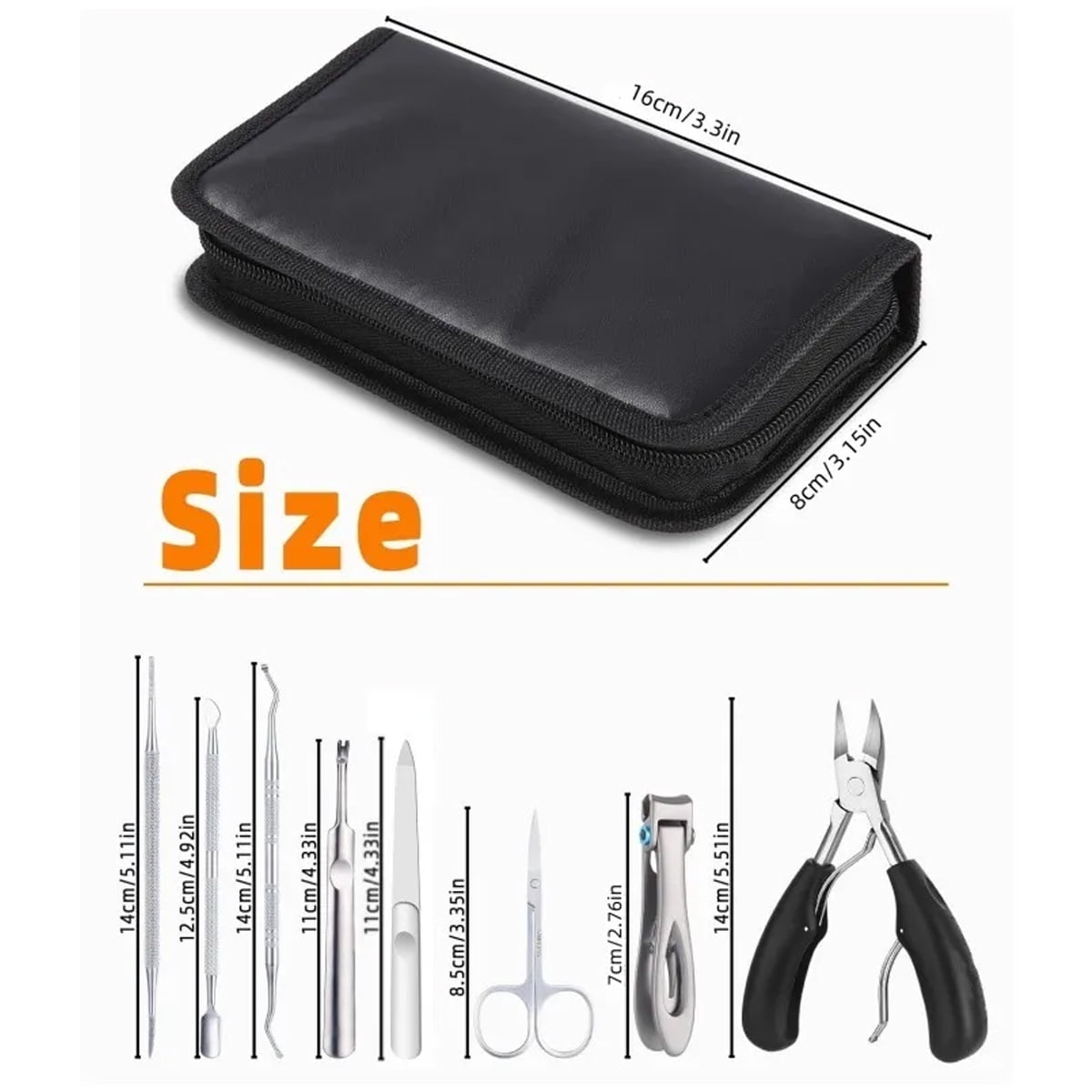 TNSAWRRYOE 9Piece Stainless Steel Ingrown Toenail & Pedicure Tool Set, Home Use Nail Care Kit with Eagle Beak Pliers, Precision Clippers & Foot Care Tools
