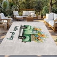 thumbnail image 2 of Hello Spring Outdoor Rug for Patio/Deck/Porch, Non-Slip Large Area Rug 4 x 6 Ft, Easter Flowers Green Truck Vintage Floral Grey Indoor Outdoor Rugs Washable Area Rugs, Camping Rug Carpet Runner, 2 of 8