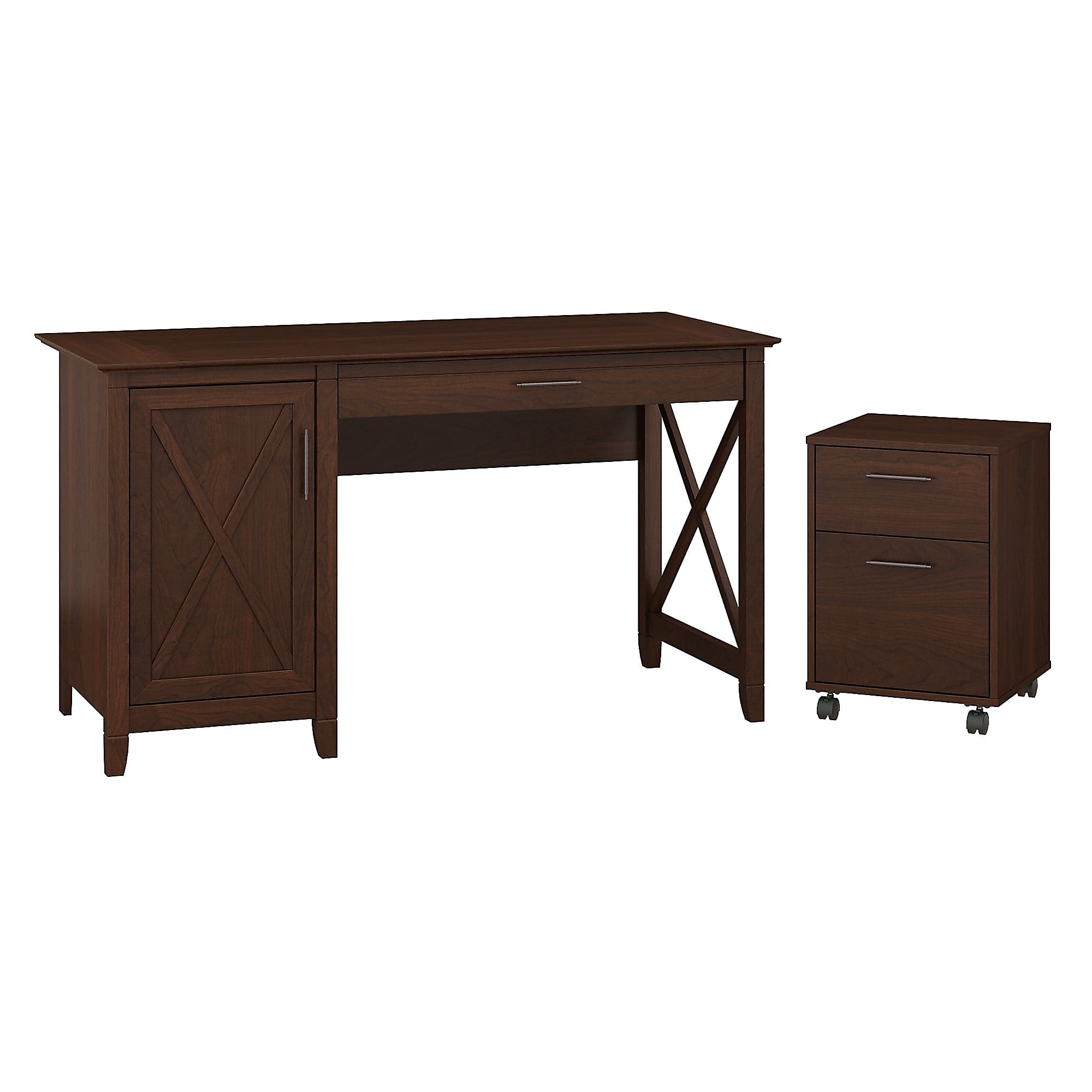 Bush Furniture 54W Computer Desk w/Storage and 2 Drawer Mobile File