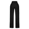 thumbnail image 6 of FUNUONY Flare Leggings Yoga Pants for Women High Waisted Boho Flare Palazzo Pants Stretch Wide Leg Bell Bottom Yoga Leggings Versatile Fashionable Business Commuting Autumn Casual Formal Pants Black M, 6 of 9