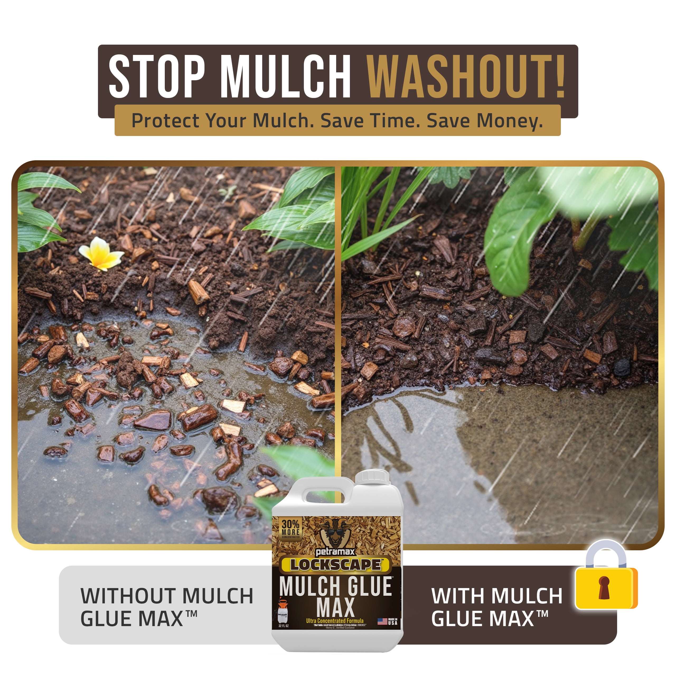 Petramax Mulch Glue for Landscaping Max Concentrate Pea Gravel & Rock Glue, 32 fl oz