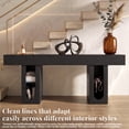 thumbnail image 4 of OMCHOM 70.8 Inch Console Table Wood Entryway Sofa Table with USB Charging Station, Narrow Behind Couch Design with Storage Shelves for Hallway Living Room Farmhouse Home Decor(Black), 4 of 6