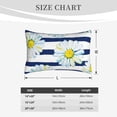 thumbnail image 4 of Sikiie Daisy Striped Nautical Print Plush Pillow Cover, Wrinkle-proof and Stain-resistant Pillow Protector without Pillow Core, Home Decoration-16"x24", 4 of 6