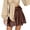 Brown, variant on Ediodpoh Skirts for Women High Waist Wrap Flowy Mini Skirt with Tie Waist and Ruffles for Summer Beach Casual Wear Mini Skirts Beige XL