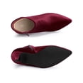thumbnail image 4 of BLISSFUL STEP St. Patrick's Day Women's Velvet Pointed Toe Stiletto Heel Ankle Boots Burgundy 9, 4 of 7