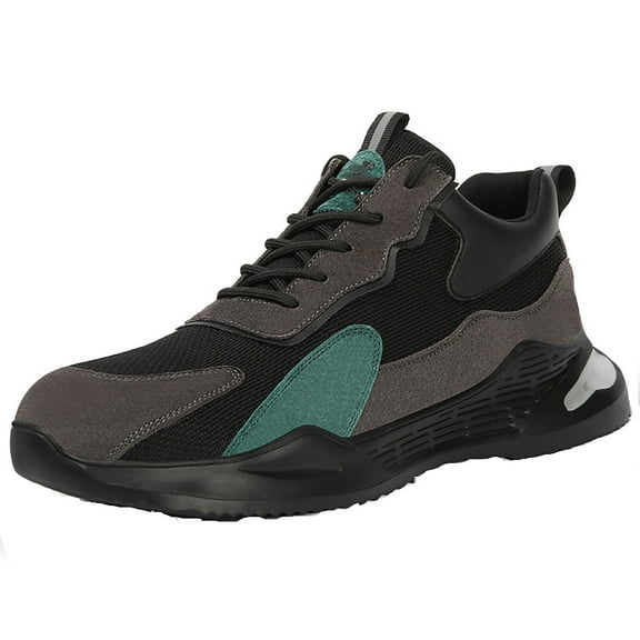Men's Safety Trainers Steel Toe Shoes Lightweight Breathable Work Shoes Fashionable Sneakers