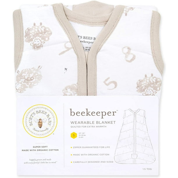Burt's Bees Baby Beekeeper Infant Wearable Blanket, 100% Organic Cotton  Unisex, Girl, Boy Swaddle Transition Sack - Light Weight 0.5 TOG or Medium