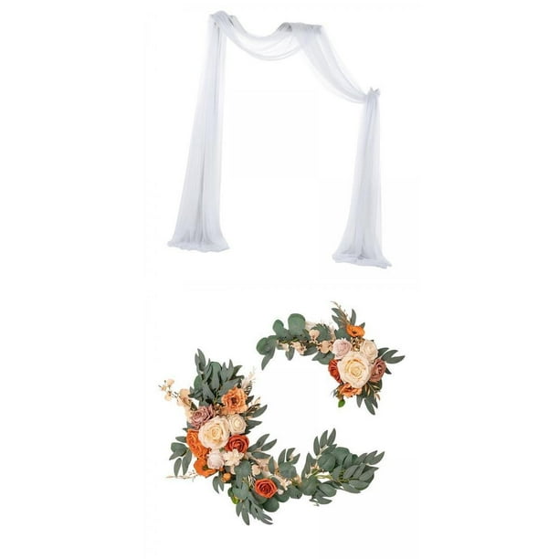 Rustic Fake Artificial Rose Flower Swag Flower Arrangement Wedding Arch
