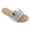 WHITE, variant on Women’s Rhinestone Slide Sandals Open Toe Flat Slip-On Casual Summer Shoes Embellished Strap Walking Slippers