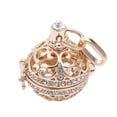 thumbnail image 3 of harmtty Retro Lady Floral Carved CZ Chime Bell Harmony Ball Locket Angel Caller Necklace,Rose Golden, 3 of 6