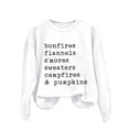thumbnail image 4 of VISALY Pullover Crewneck Sweatshirt Graphic Sweatshirts Flannels Sweaters and Pumpkins Printed Round Neck Long Sleeve Sweatshirt Basic Sweatshirt Comfy Sweaters Warm Sweaters White M, 4 of 4
