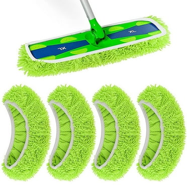 Reusable Wet Pads Refill for Swiffer Sweeper Mop - Dry Sweeping Cloths & Wet Mopping Cloths for Household Cleaning - Washable Microfiber Pads for Mopping Floors - 4 Pack