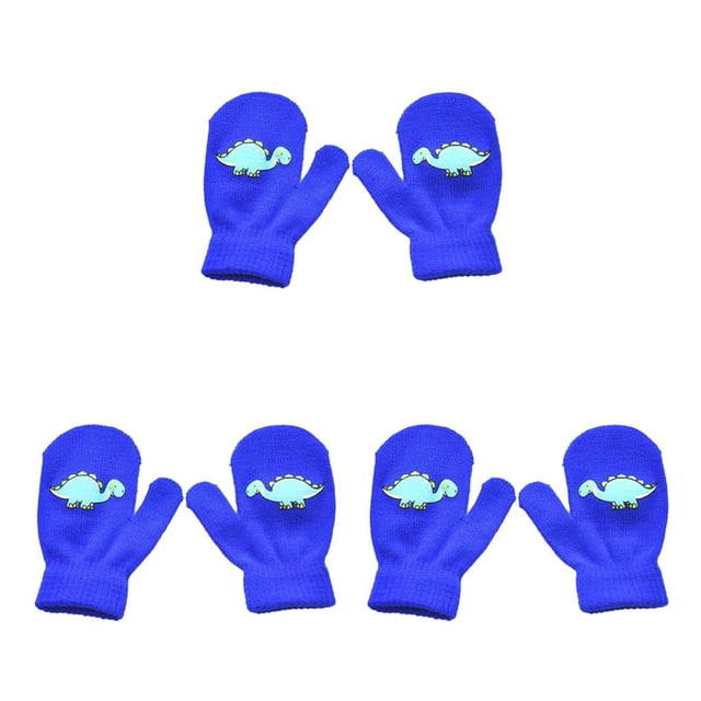 Minnieouse 1 par de manoplas para niños encantadores para niños y niñas, manopla cómoda para exteriores con patrón de dinosaurio, manopla Tipo 6 3Conjunto