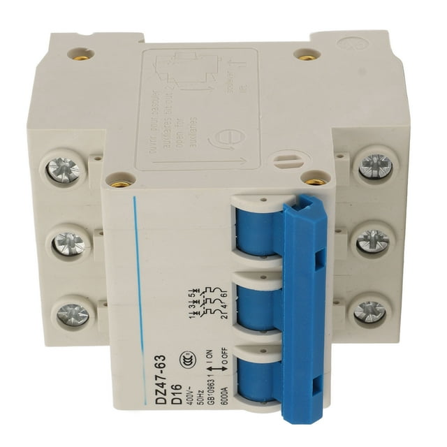 Disjoncteur Miniature, Capacité de Rupture 6000A 3P pour Bureau Bâtiment 16A