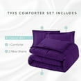 thumbnail image 2 of Elegant Comfort 3-Piece Comforter Set, Down Alternative Box Stitched, Ultra Soft All-Season Bedding with Shams, Plush Cozy Duvet Insert with Corner Tabs - Twin XL, Purple, 2 of 5