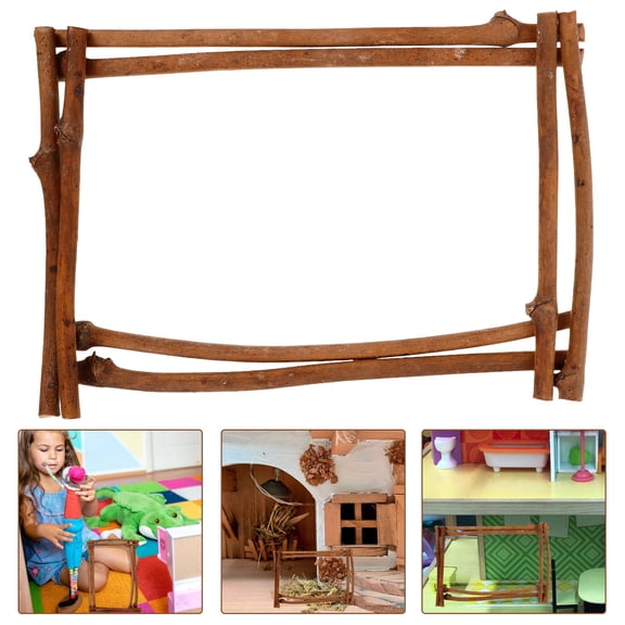 OUNONA Brown Unfinished Wood Mini Arch Frame for DIY Wreath Crafting Rustic Wedding Decor 12.0 Inches