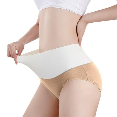Scyoekwg Women s Cotton Underwear Comfort Hipster Panties Knickers Stretchy Bikini Underwear High Waisted Underwear Underpants(Khaki XXL)