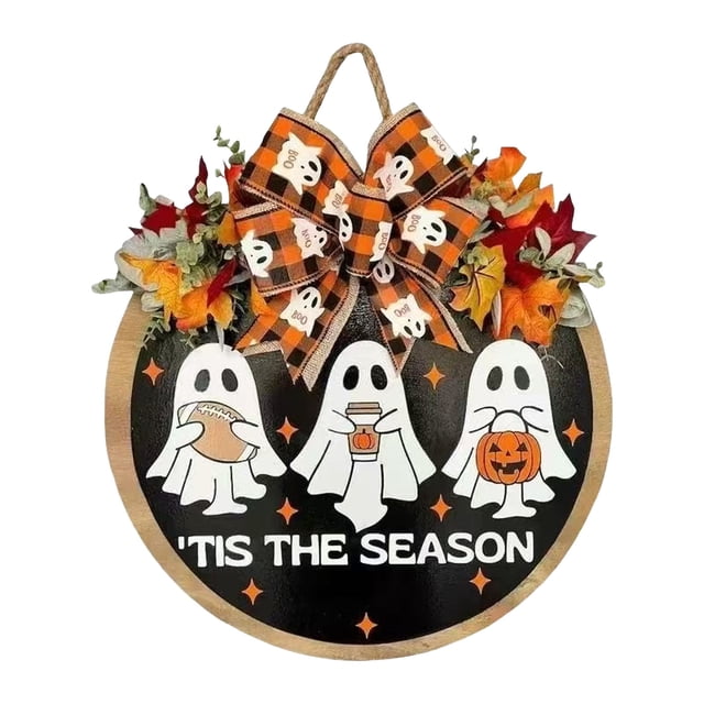 Beads Decorative Stained Glass Birds 22 Large Christmas Frosted Garland 4ft Bulk Christmas Decorations Halloween Door Hanger Wooden & Fabric Specters With Maple Leaves For Seasonal (30cm Holiday