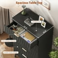 thumbnail image 3 of 5 Drawers Fluted Dresser for Bedroom, 47" H Modern Chest of Drawers with Elegant Wave Design, Wooden Tall Dresser Closet Clothes Storage Organizer with Metal Handle for Living Room, Hallway, Entryway, 3 of 11