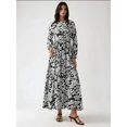 thumbnail image 3 of Printed Maxi Dress with Shirt Collar, 3 of 6